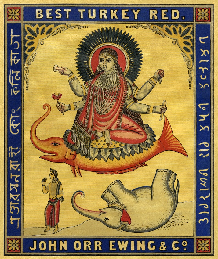 mythical makara textile label